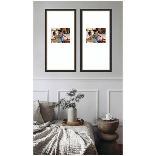 Kate and Laurel Belmont Black Photo Frames with Mat, 2ct.